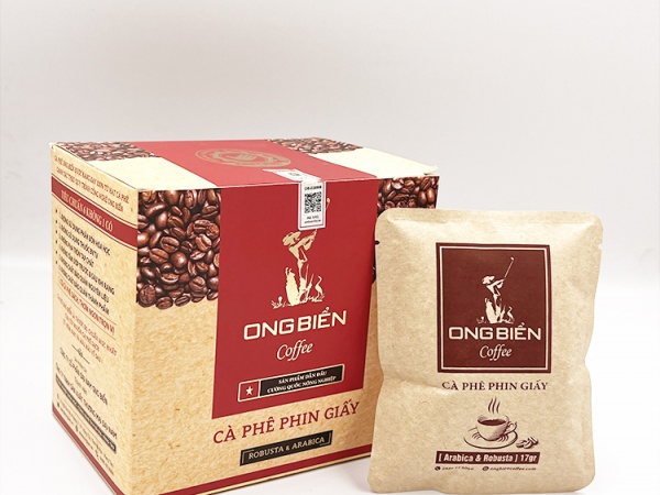 CÀ PHÊ PHIN GIẤY ONG BIỂN(HỘP 10 GÓI 17gr)